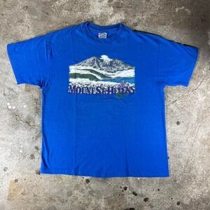 Vintage Mount St Helens‎ Graphic T Shirt Blue Hanes BEEFY Size XL